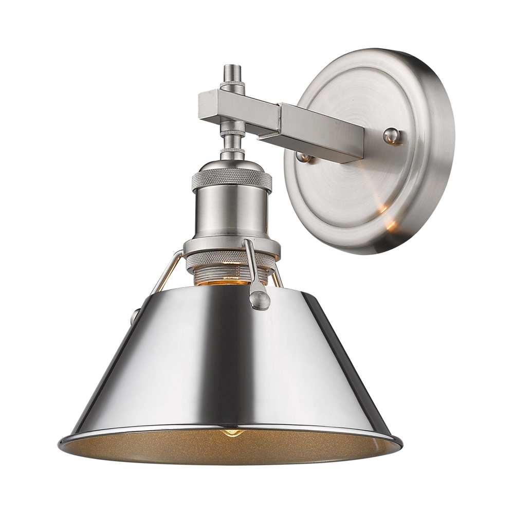 Yep by Golden Lighting Orwell 1-light Vanity in Pewter and Chrome shade